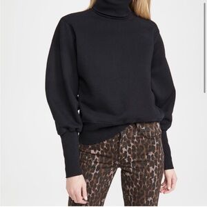 Agolde Extended Rib Turtleneck Sweatshirt in Black size XSmall